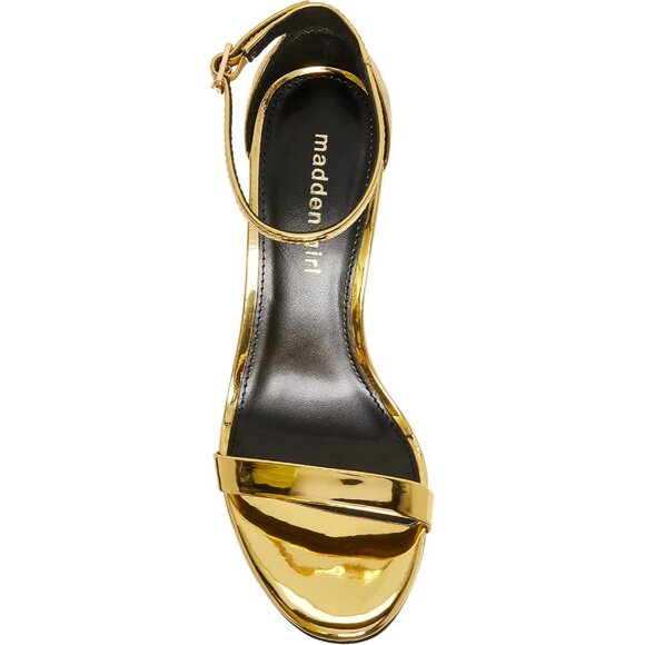 Madden Girl Womens Gold Polyurethane (PU) Open Rounded Toe Brazen Heeled Sandal - Picture 5 of 5